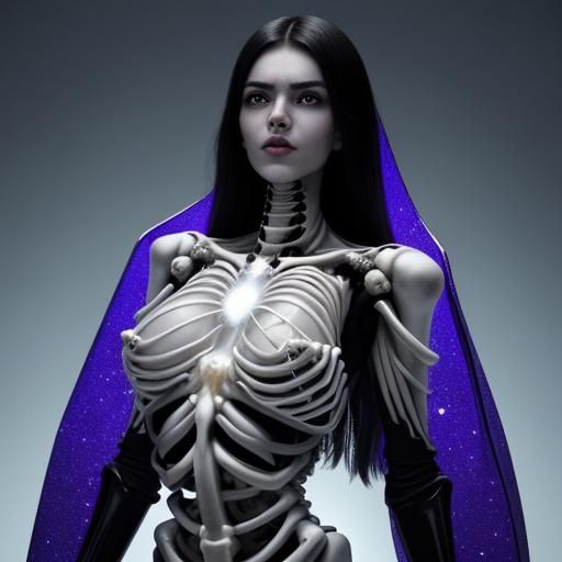 Eerie Cybernetic Human with Transparent Skin