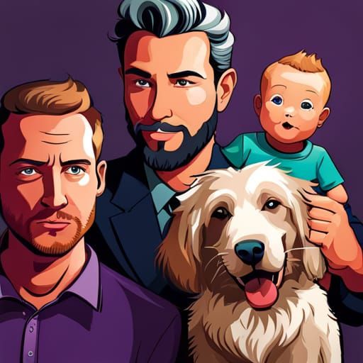 Rainbow dads and their children