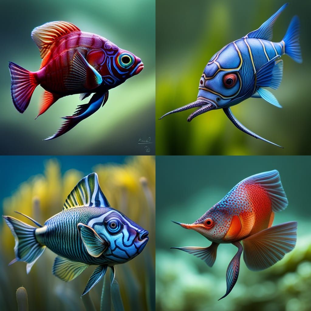 Intricate Cyborg Fish: Detailed DSLR Photography