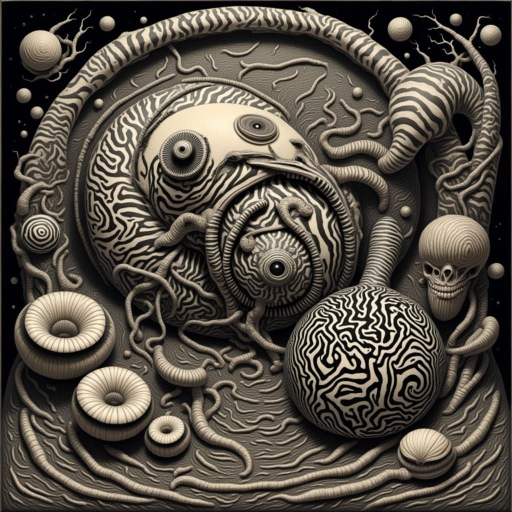 Zebra Striped Snail in Zebrpunk Style