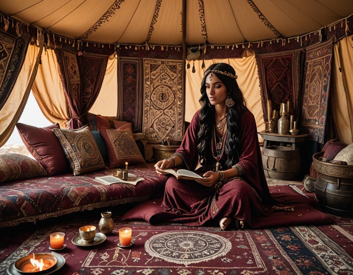 Bohemian Gypsy Fortune Teller in Glamping Tent