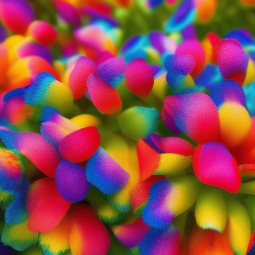 Hyperrealistic Rainbow Flowers in 8k Resolution