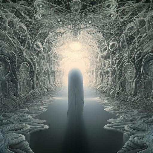 Intricate Splash Screen Art in Contrasting Colors