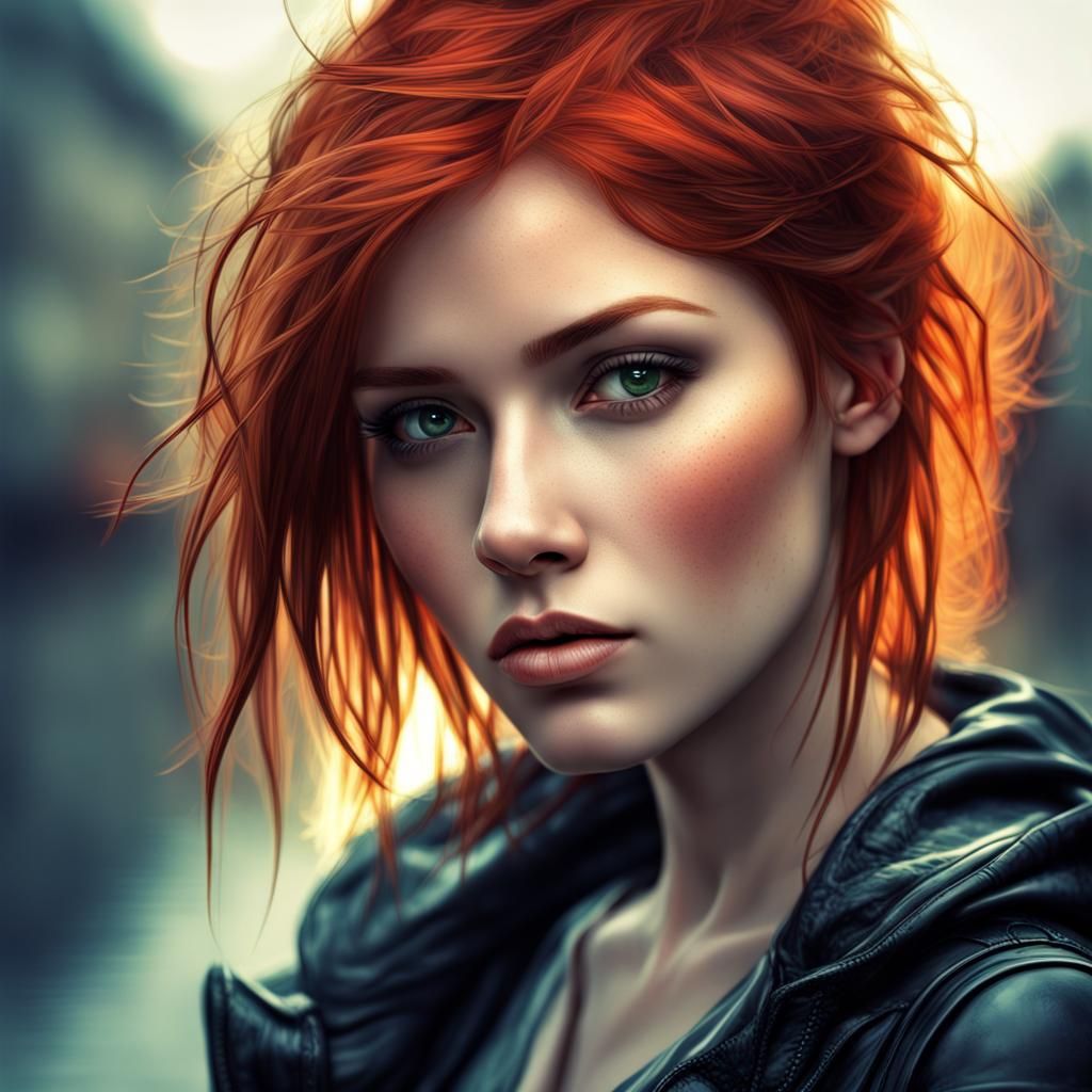 Ethereal Scottish Girl in Modern Splash Art