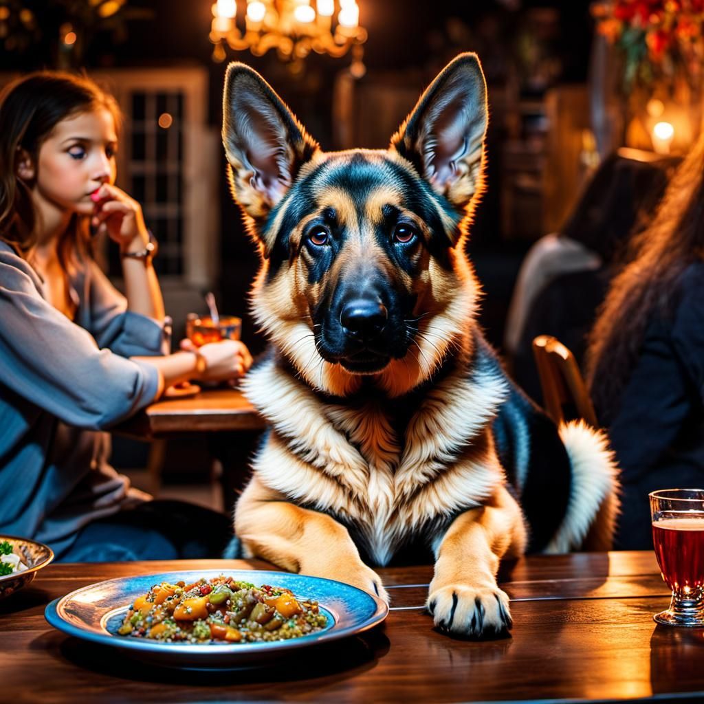 Cute German Shepherd Pup Waiting Patiently
