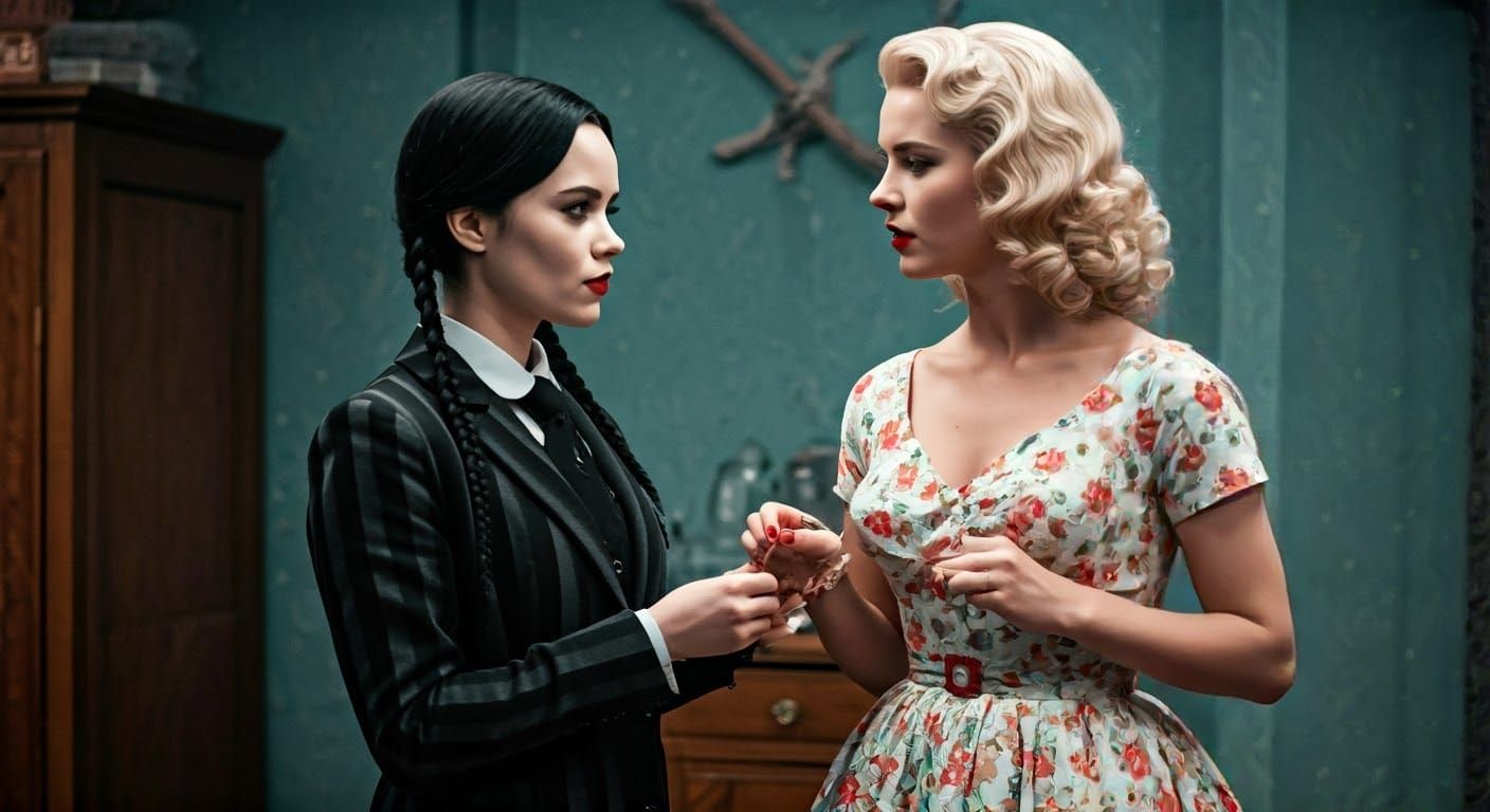 Wednesday Addams Visits a Stepford Wife