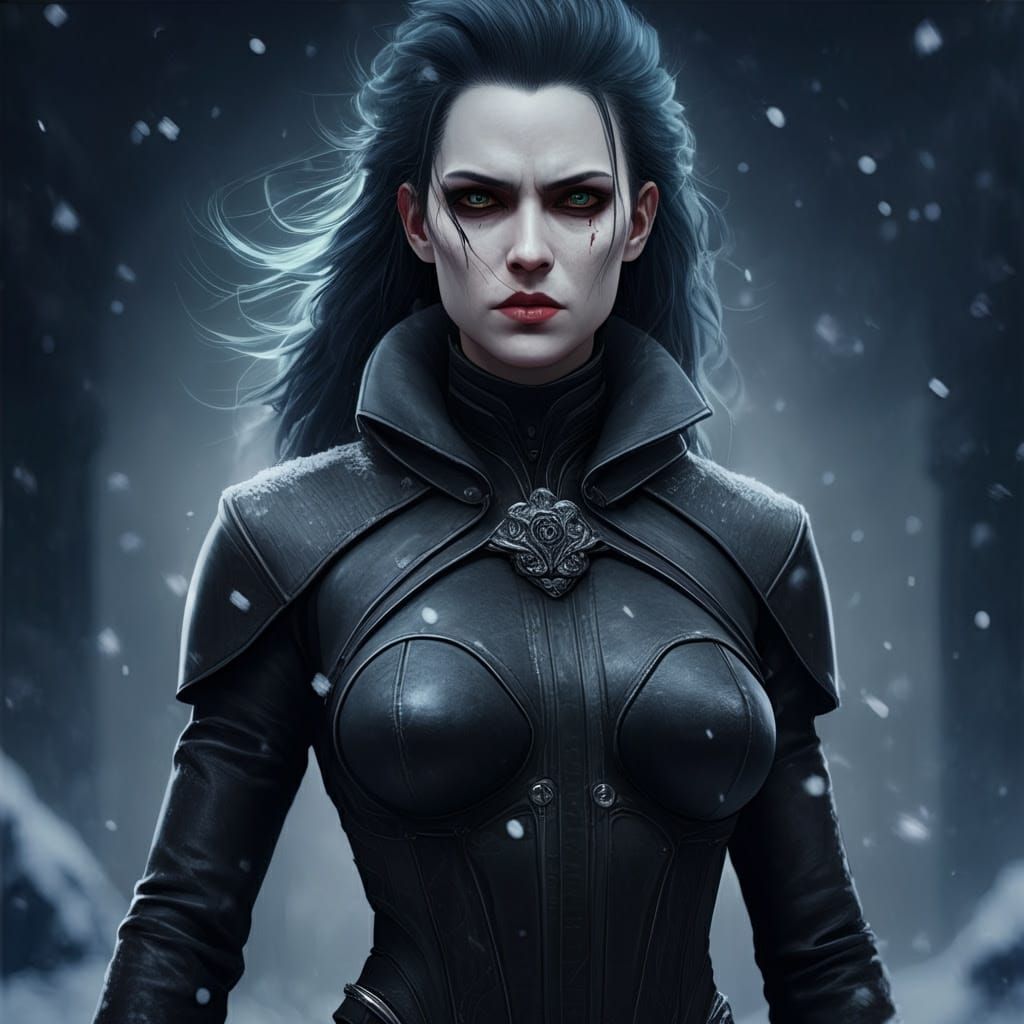 Stealthy Hitwoman in Leather Attire