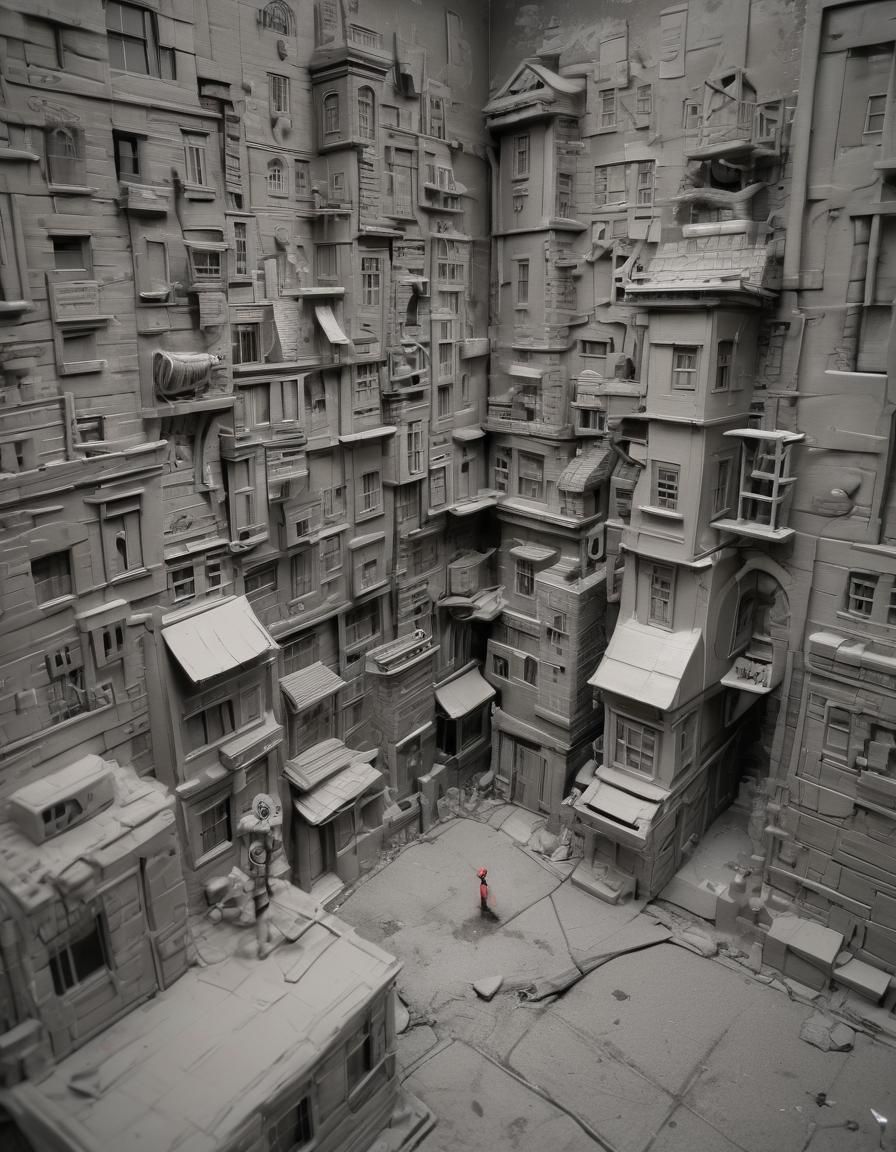 Bioluminescent Miniature City Mutant Morphosis Diorama