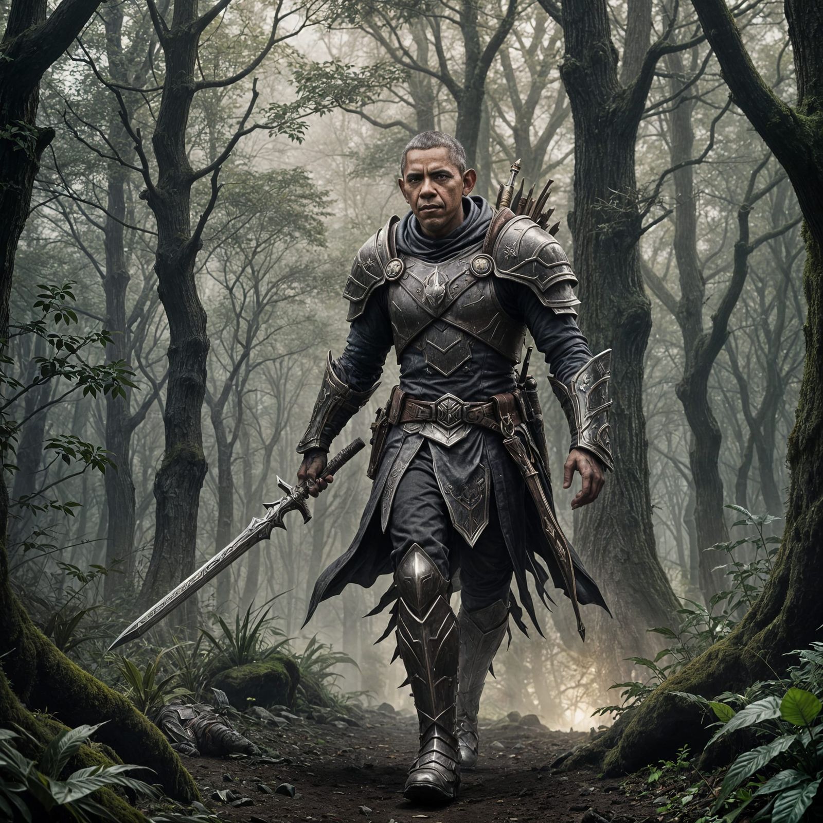 Dark Paladin Obama in Epic Fantasy Setting