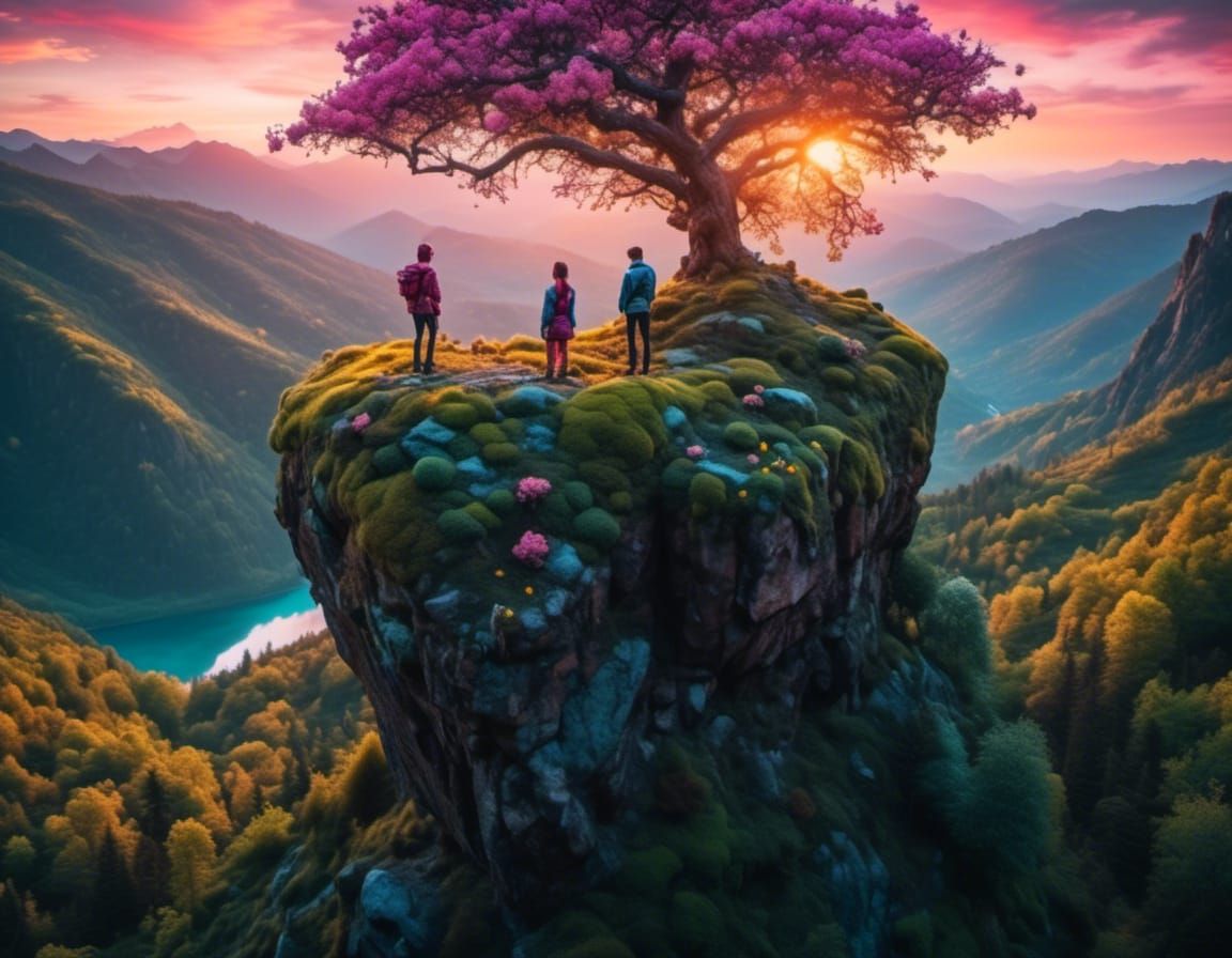 Springtime Valley View from Rocky Precipice