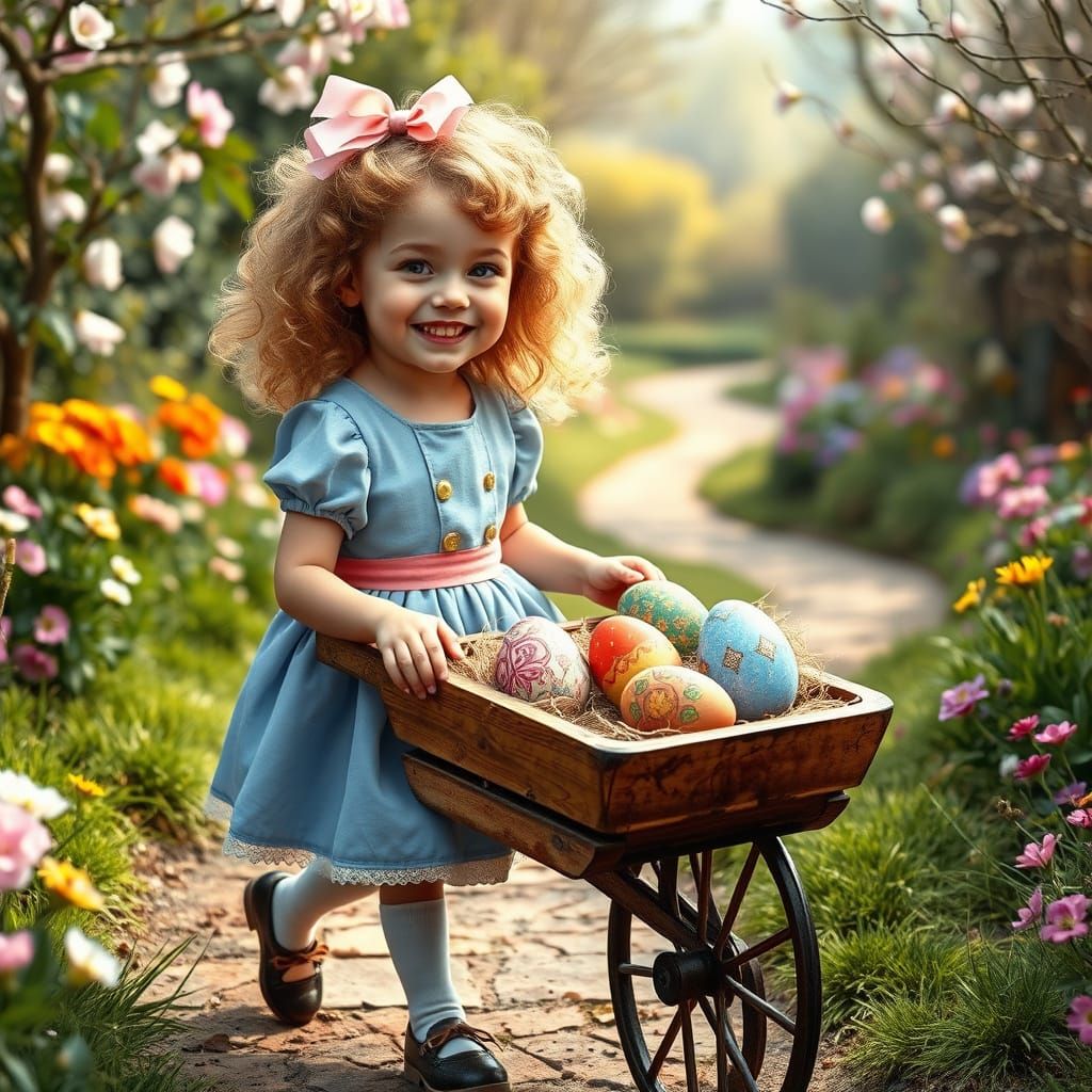 Whimsical European Girl in Wonderland Costume Pushes Easter ...
