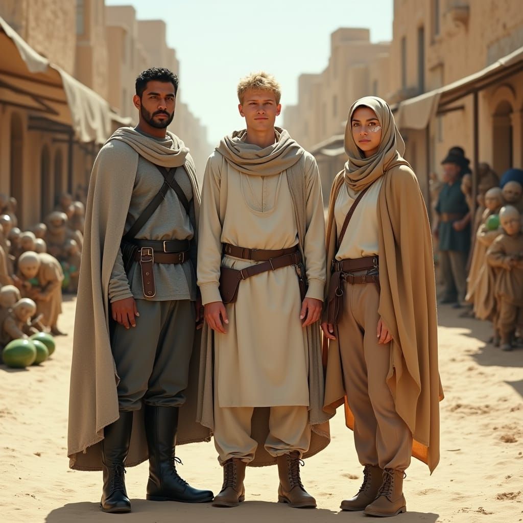 Hyper-Realistic Characters in a Desert Marketplace