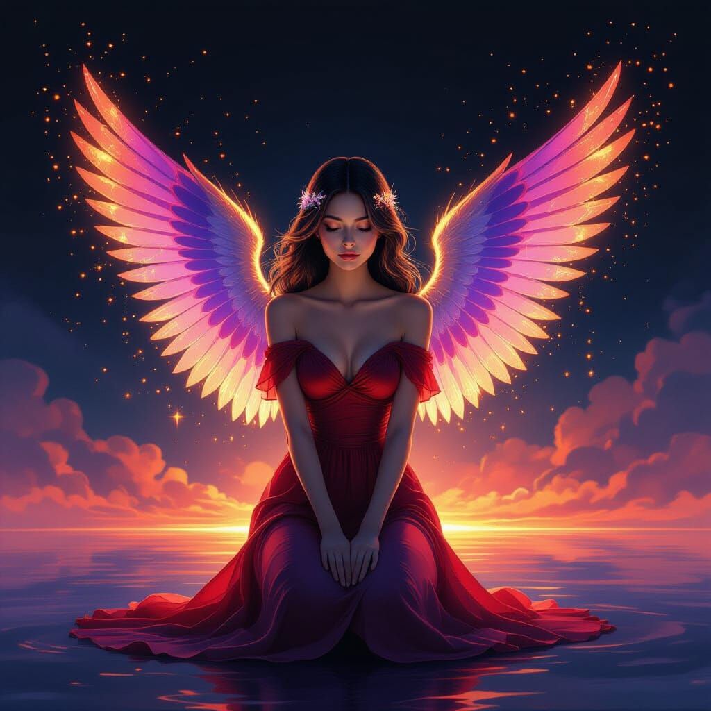 An impressionist painting in the style of Claude Monet portr...