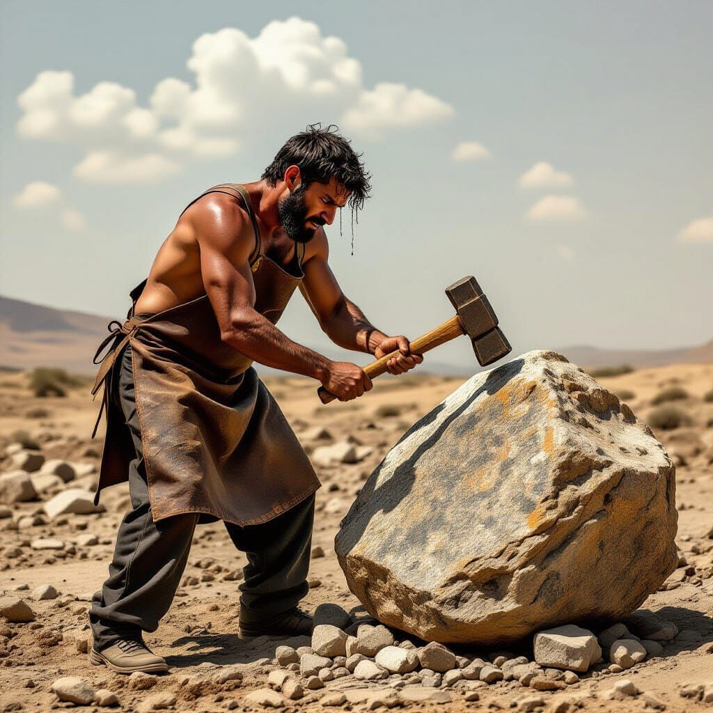 Man's Futile Struggle Against Granite Rock