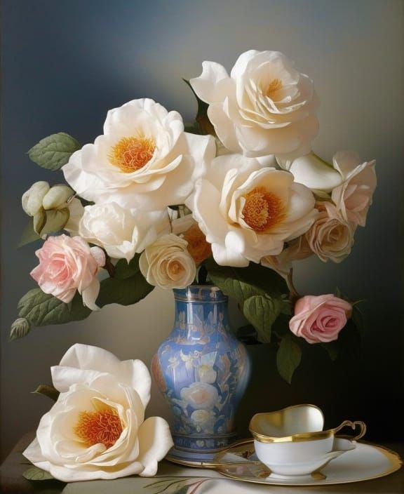 Classical Still Life with flowers