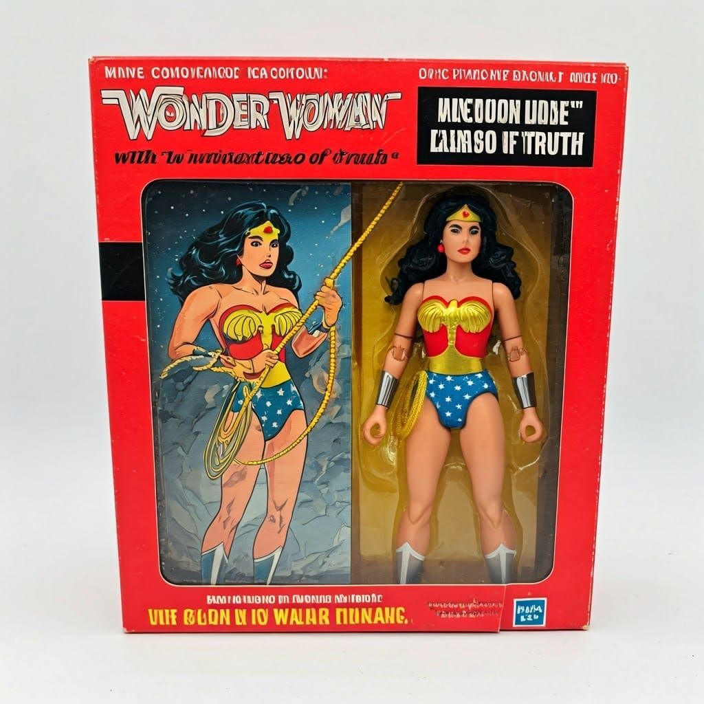 Vintage Action Figure Box of Wonder Woman with Lasso of Trut...