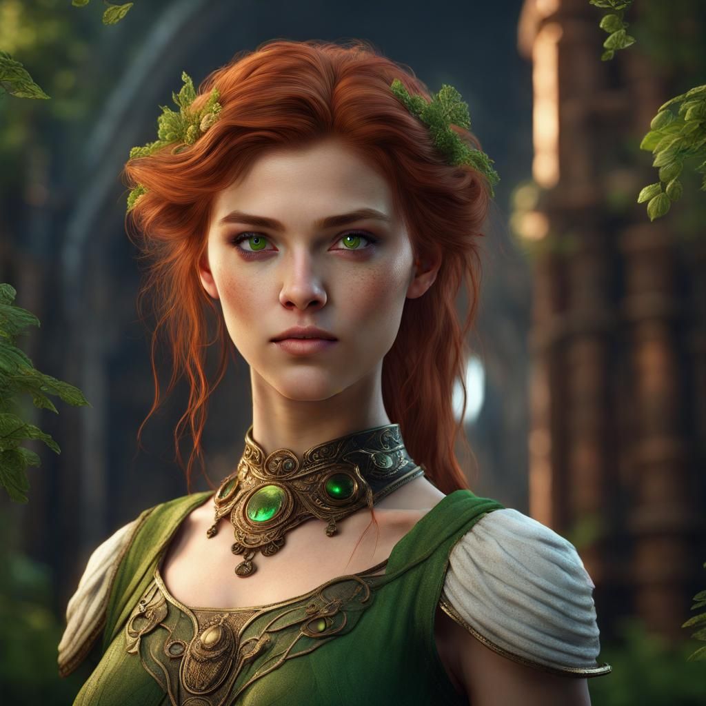 Auburn Haired Girl: Fantasy Concept Art