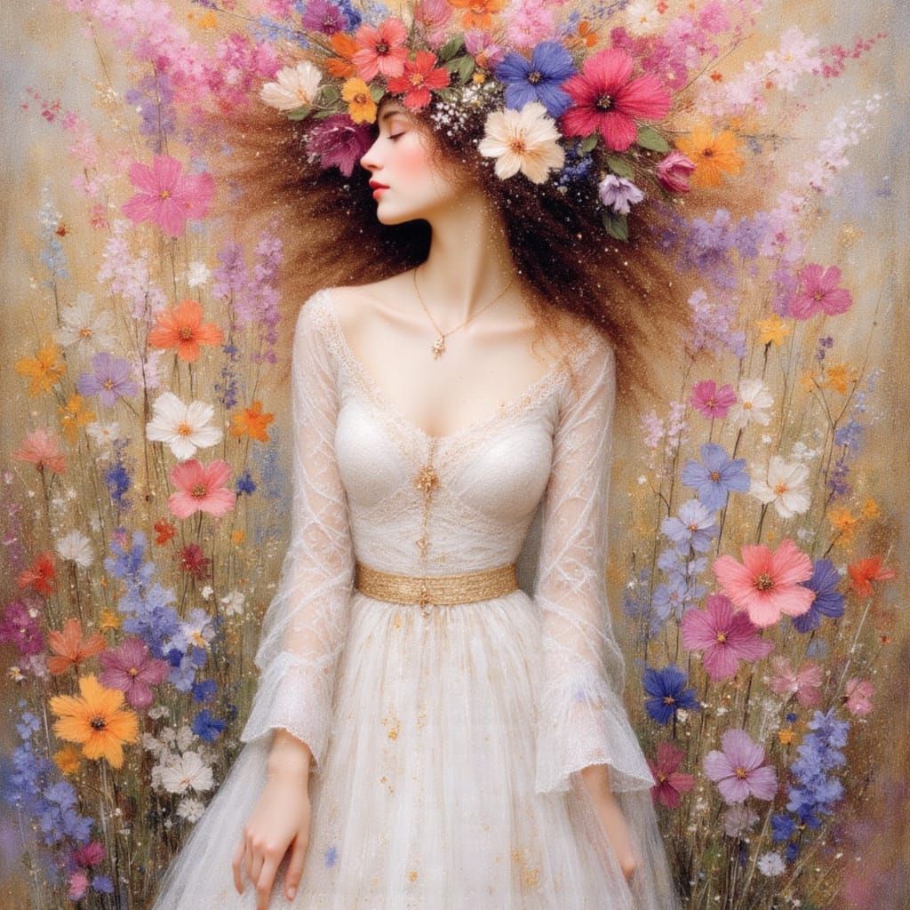 Nature Goddess in Art Nouveau Style