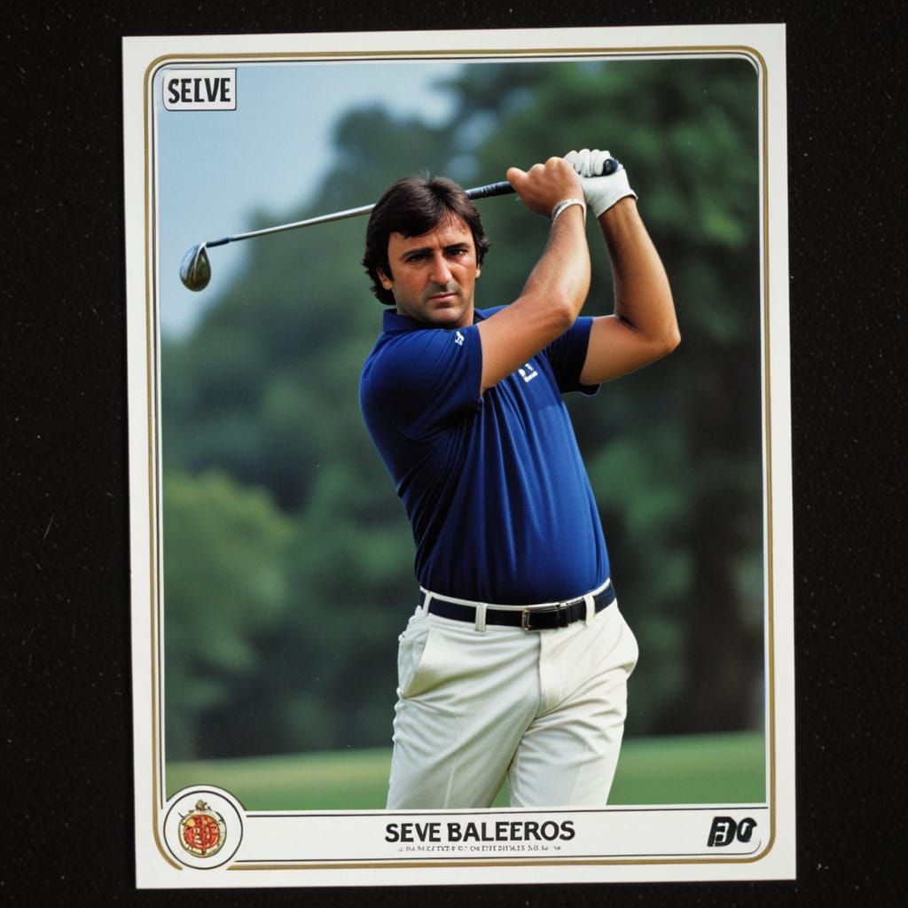 Ornate Seve Ballesteros Golf Collector Card
