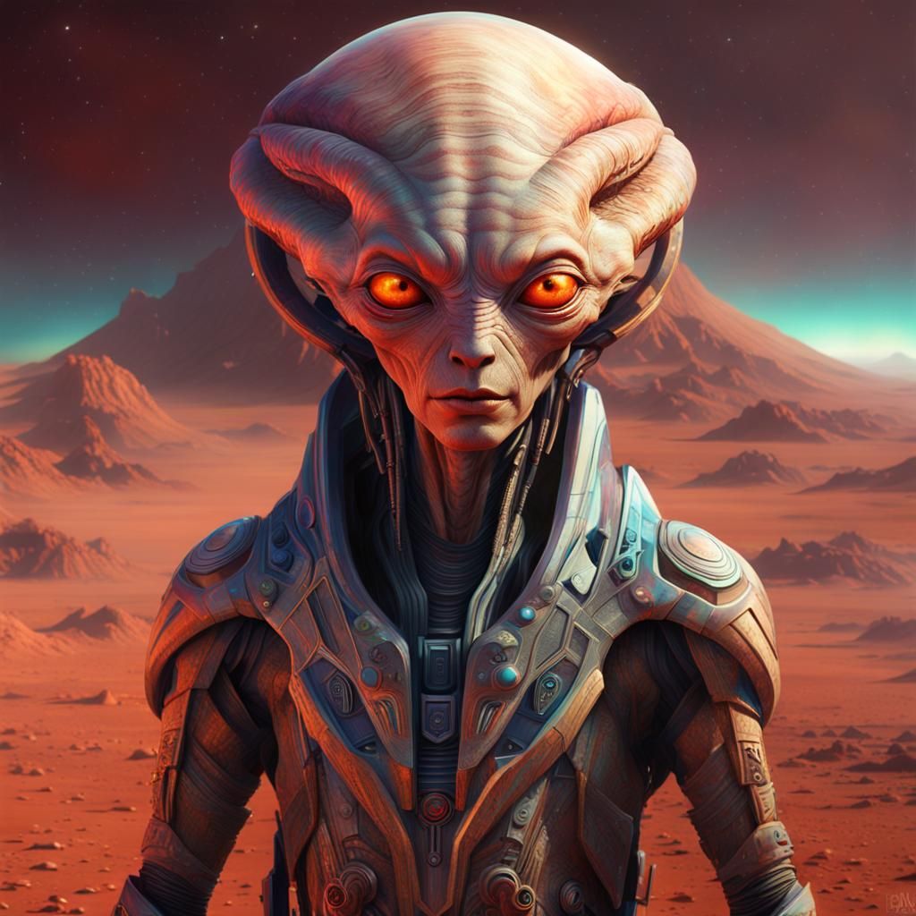 Alien Being Portrait on Barren Planet in Unreal Engine