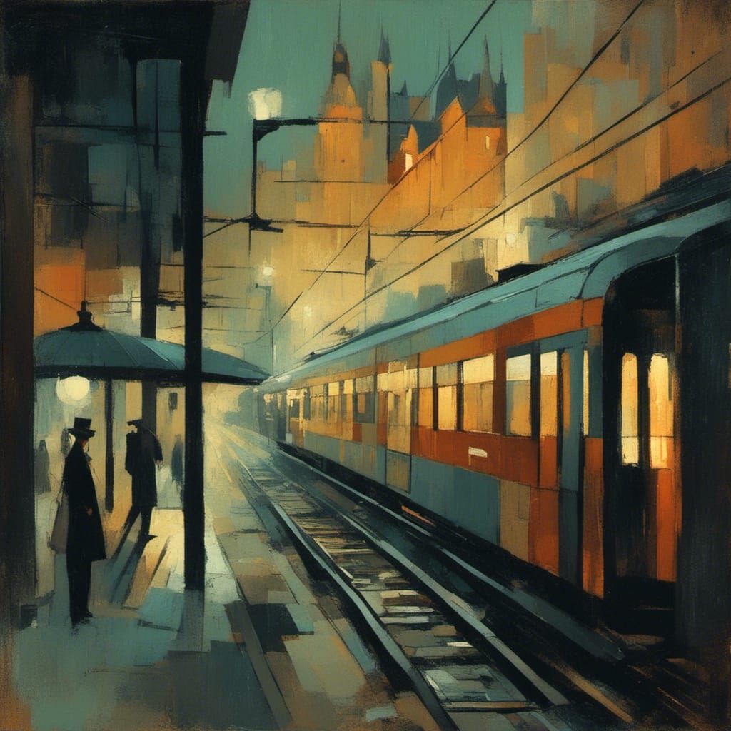 Night City Train Station in Cyberpunk Style