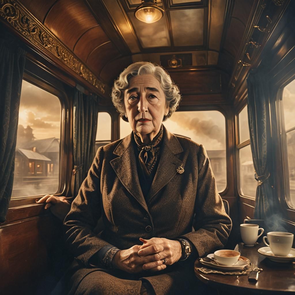 Agatha Christie on a Train: Matte Painting