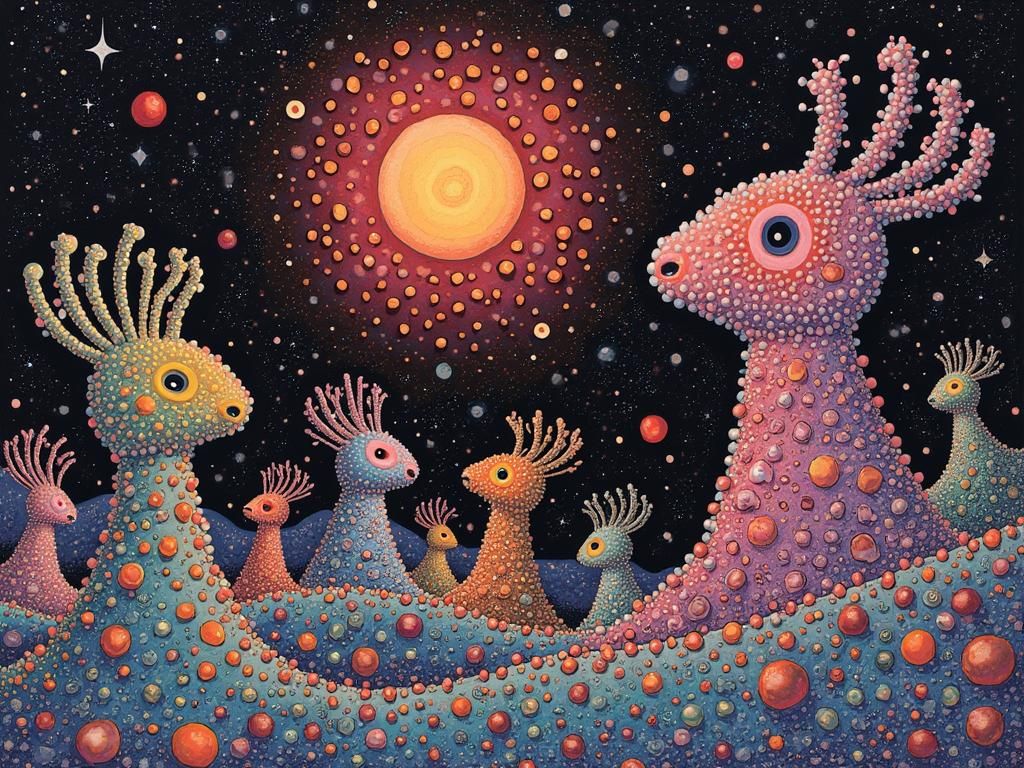 Amoeba Prom: Pointillism Fractal Art