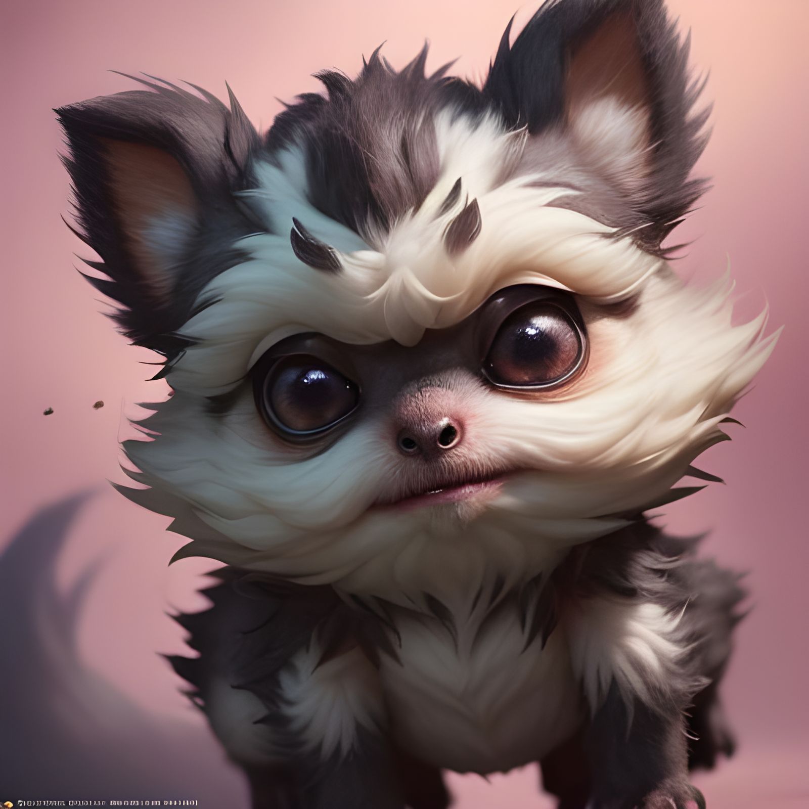 Hyperrealistic Fluffy Creature in Colorful Splash Art