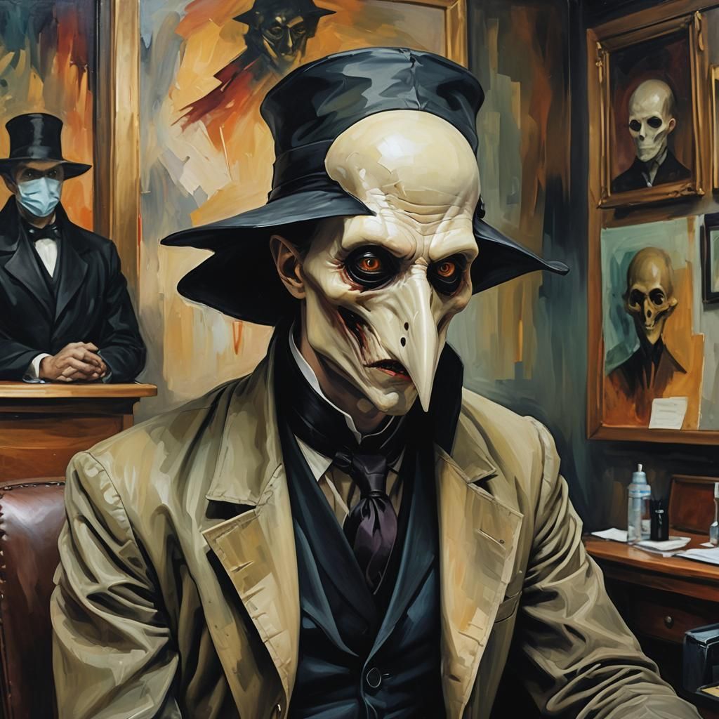 Vampire at Doctor's Office in Surrealist Style