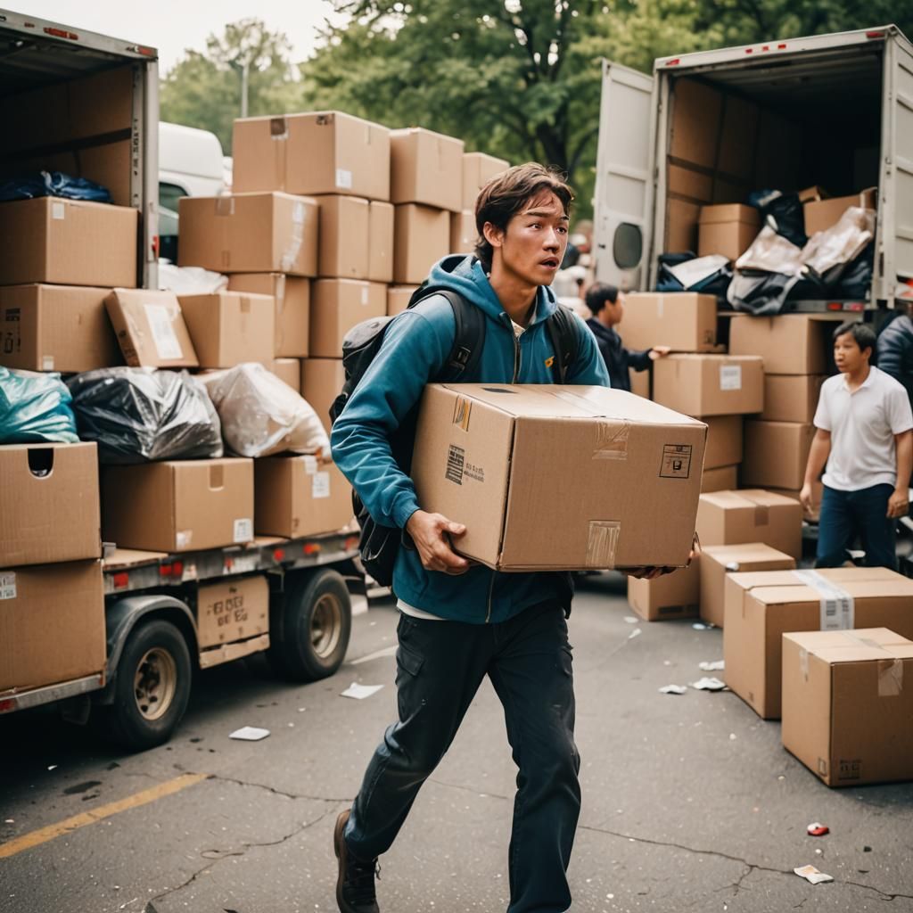 Moving Day Struggle in Documentary Style