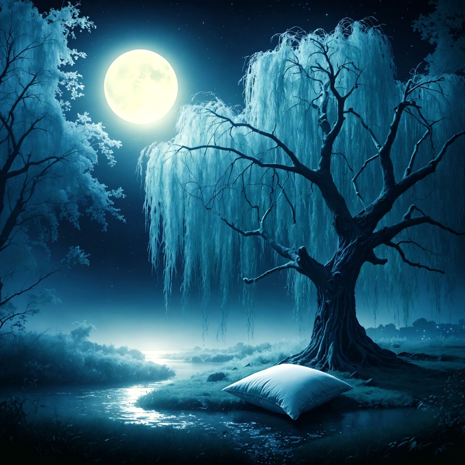 Weeping Willow's Sorrowful Midnight Vigil