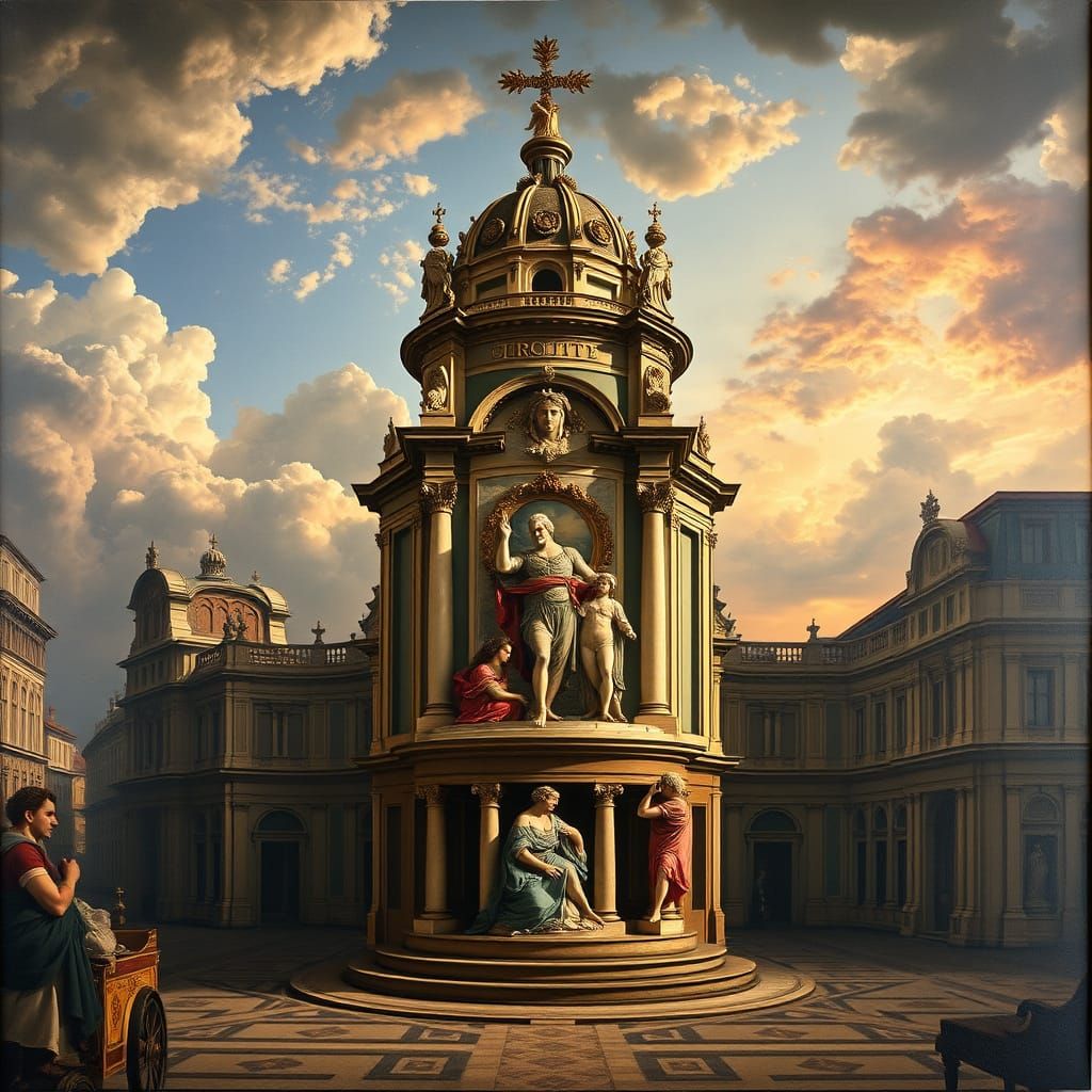 Dramatic Baroque Painting in the Style of Caravaggio