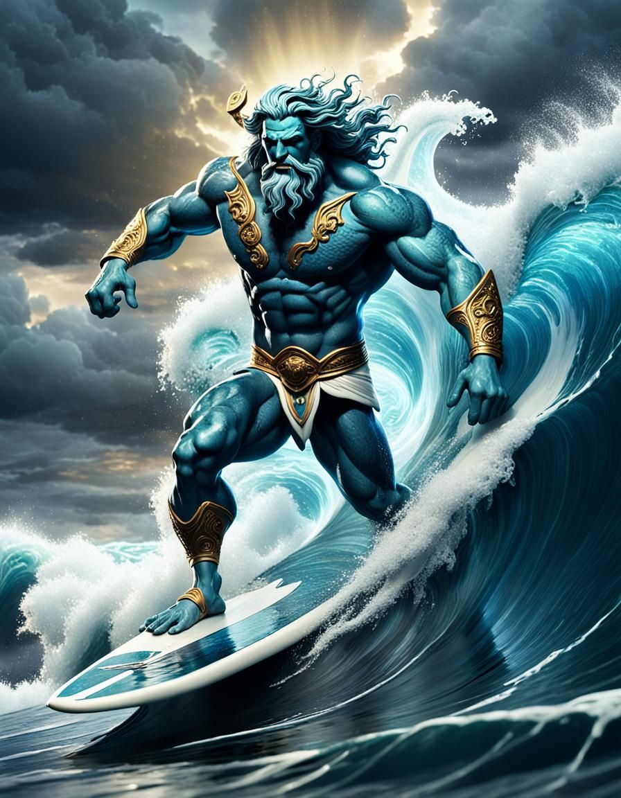 Poseidon Rides a Tsunami: Comic Book Style
