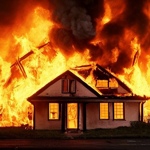 House on Fire: AI Generated Image