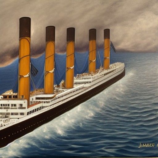 Titanic First Class Deck, Oil Painting