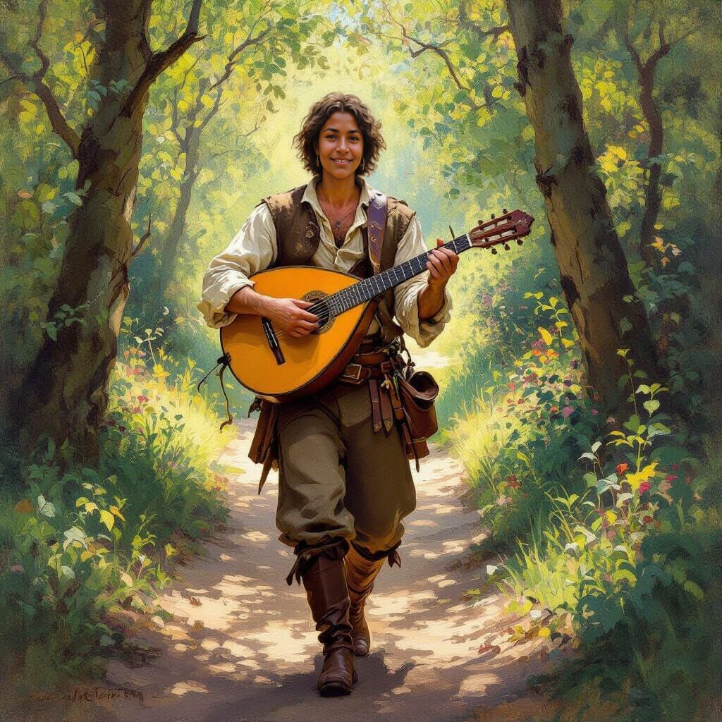 Traveling Troubadour with Lute