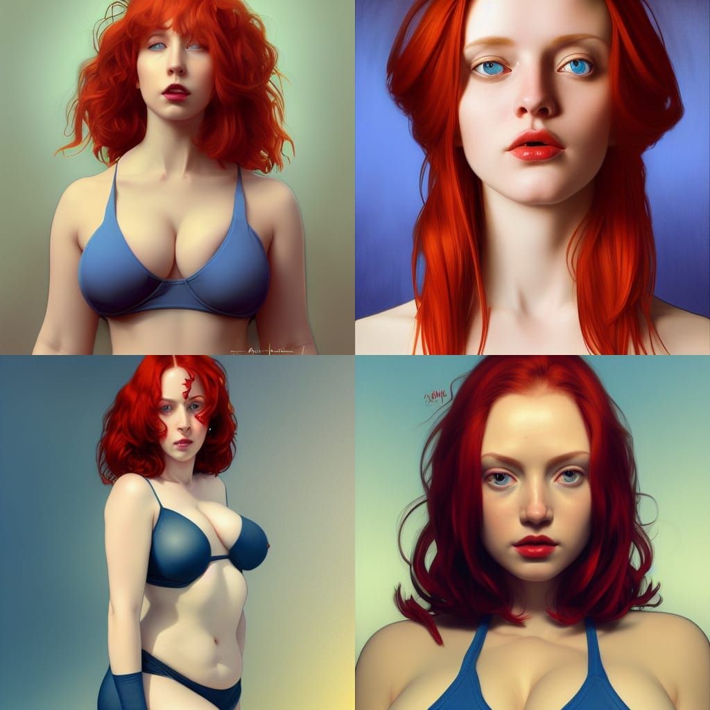 Redhead Portrait in Hyperdetailed Digital Art Style