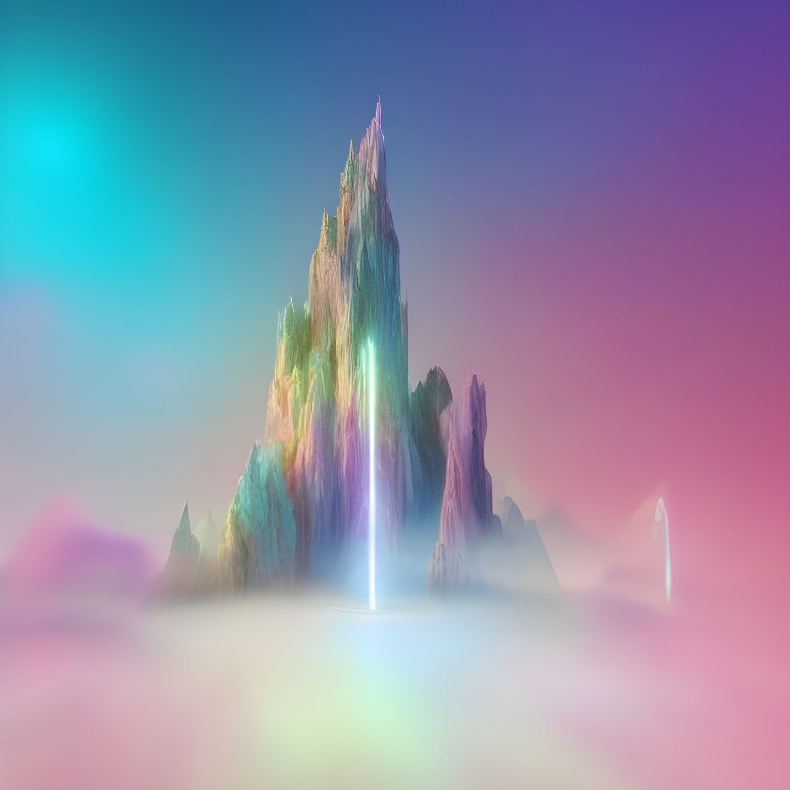 Sparkling Crystal Cave Render in Cel-Shaded Style