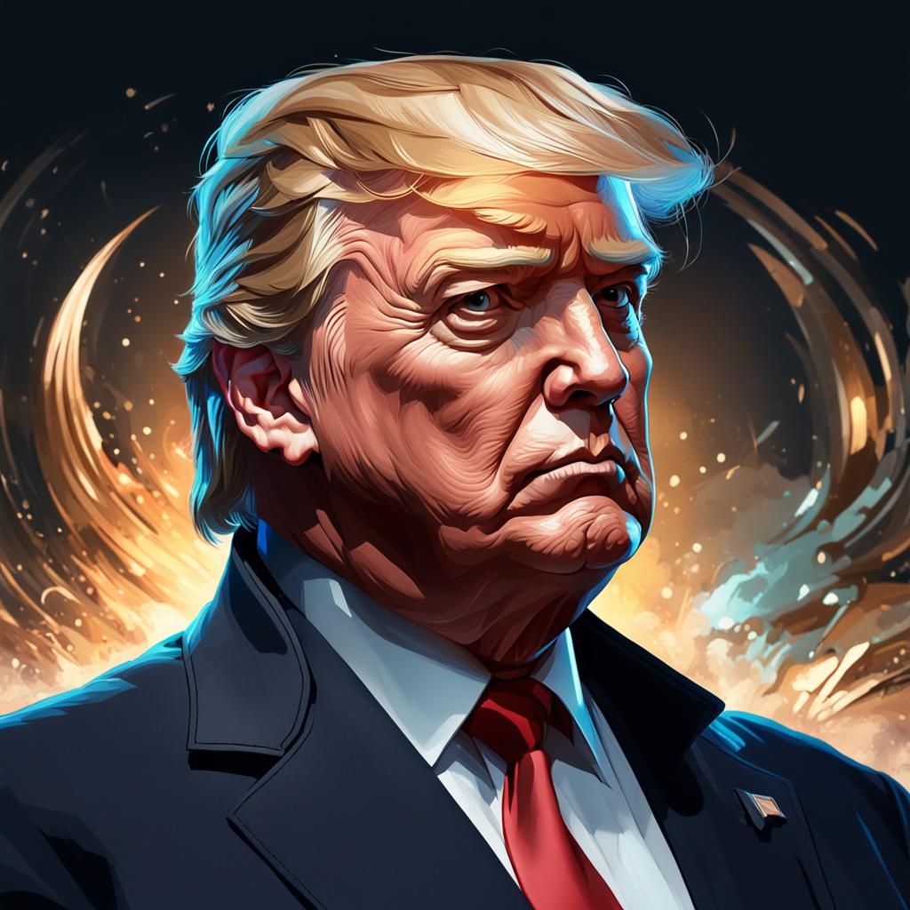 Donald Trump Portrait in Art Nouveau Style