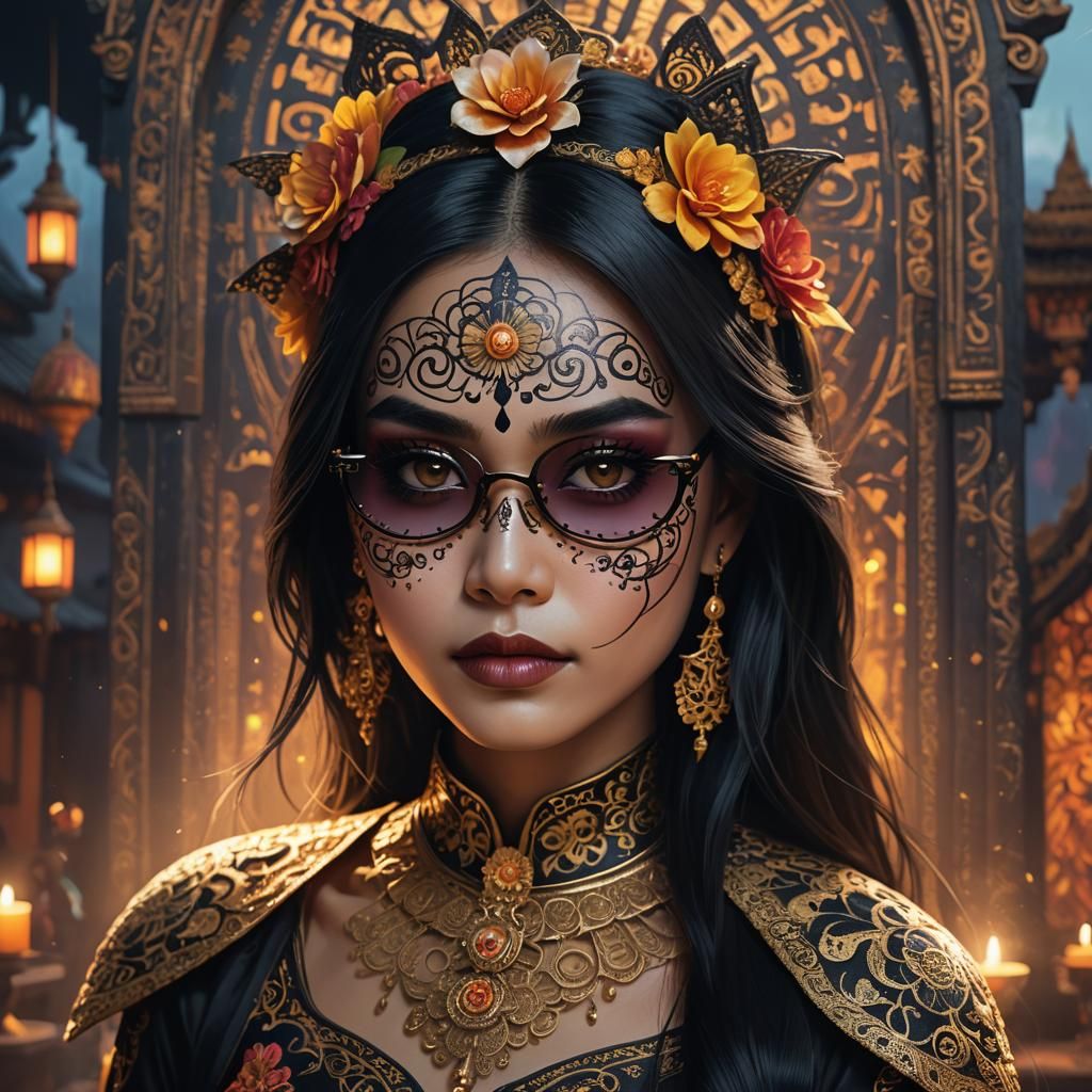 Thai Woman in Catrina Costume: Fantasy Portrait