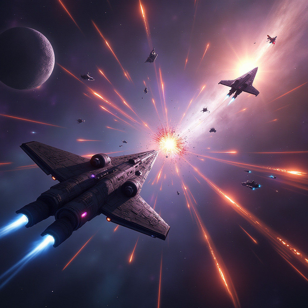 Epic Space Battle in a Star-Filled Galaxy