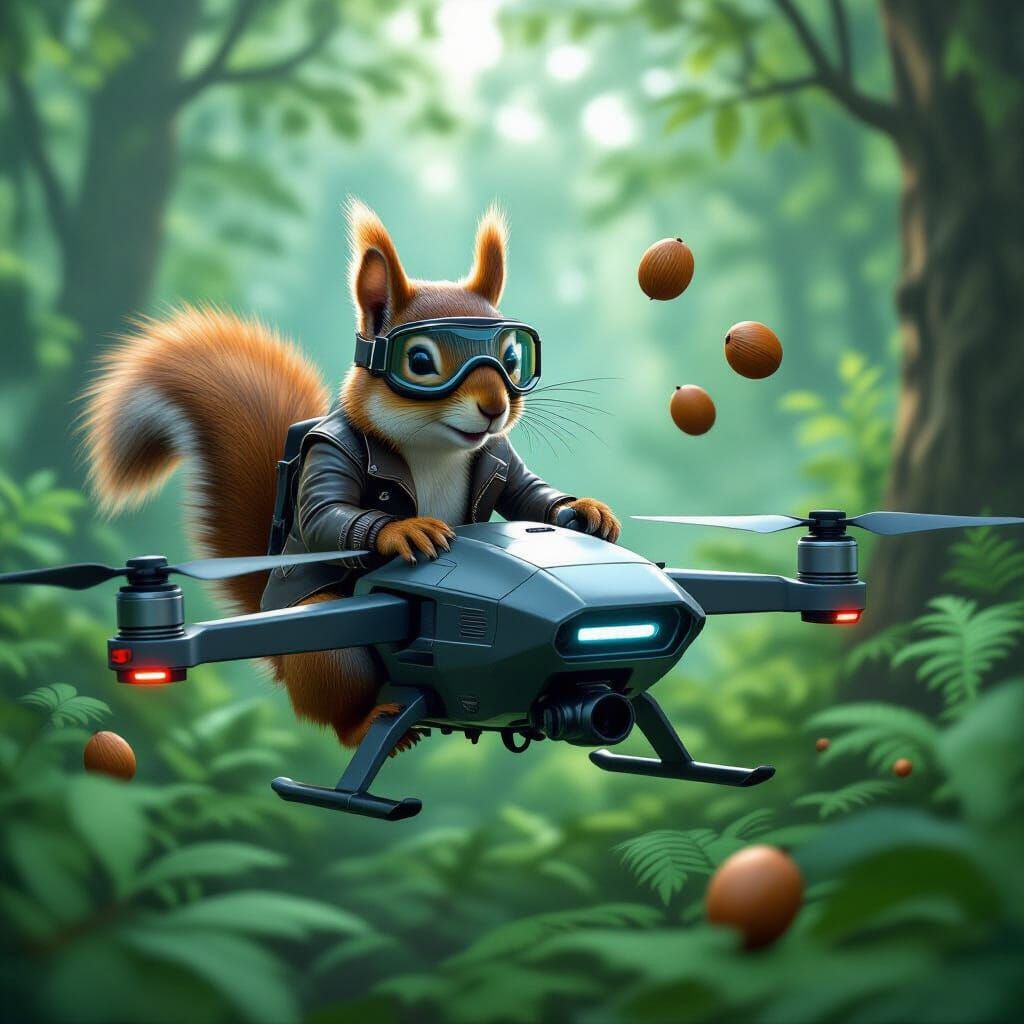 Squirrel Pilot's Futuristic Forest Documentary