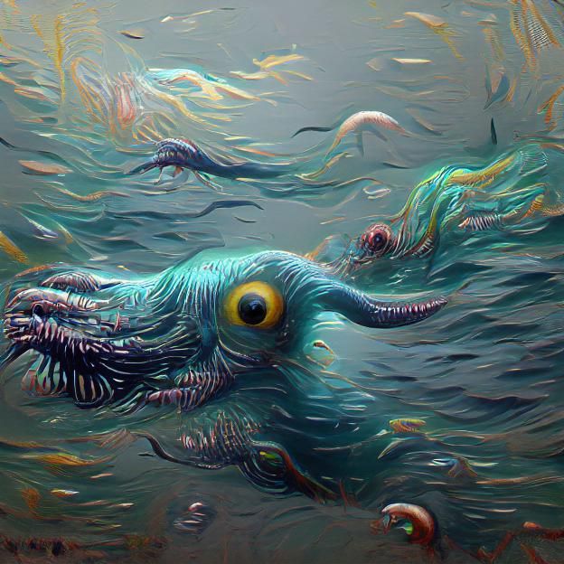 Terrifying Deep Sea Monster: 8K Digital Art