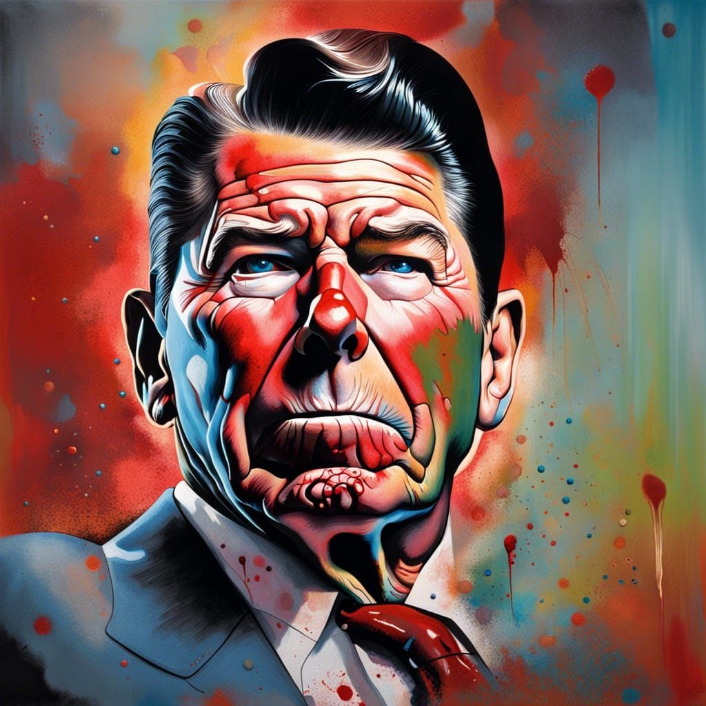 Ronald Reagan Portrait in Basil Gogos Style