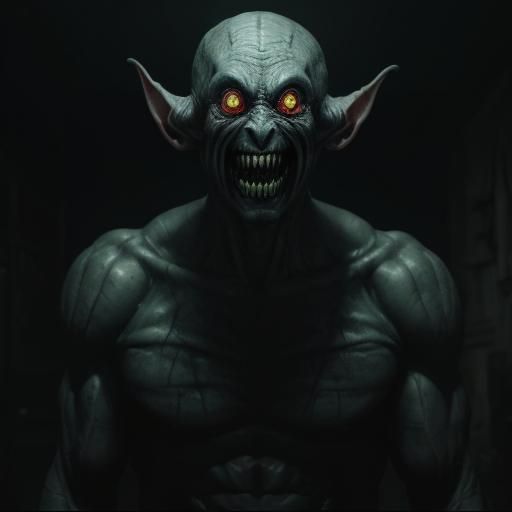 Terrifying House Elf Confrontation in Cosmic Horror Style
