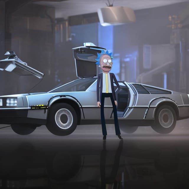 Rick and Delorean in 3D Game Style