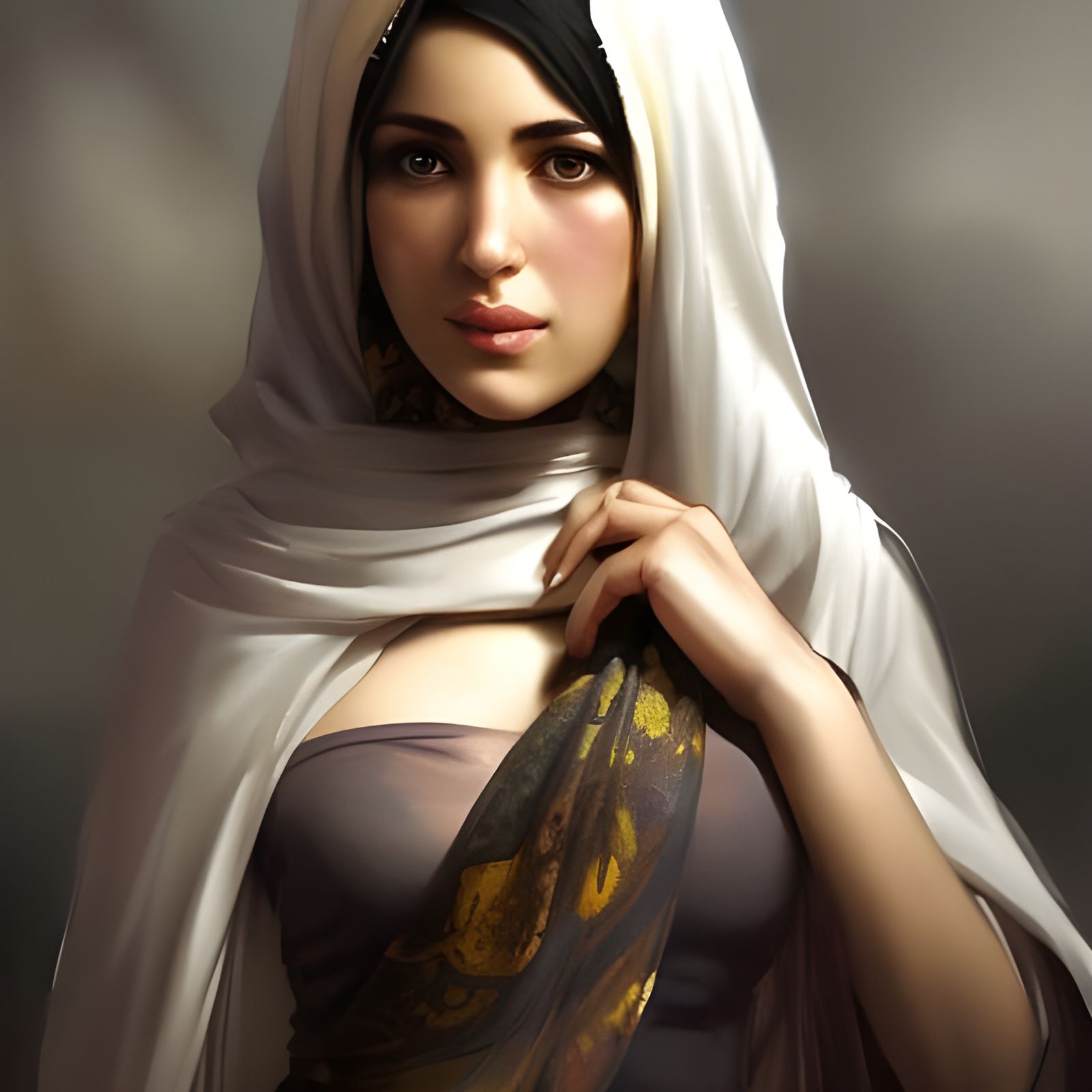 Striking Portrait of Iraqi Woman in Hyperrealistic Style