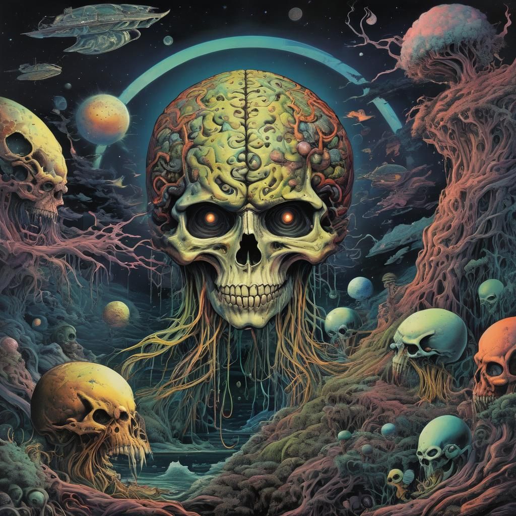 Creeping Death from Neptune Album Art in Woolverton Style