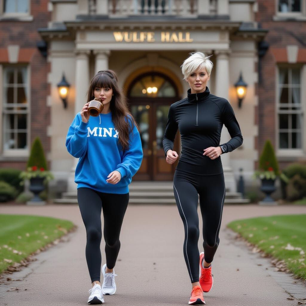 Two Women Prepare for Woods Run at Wulfe Hall