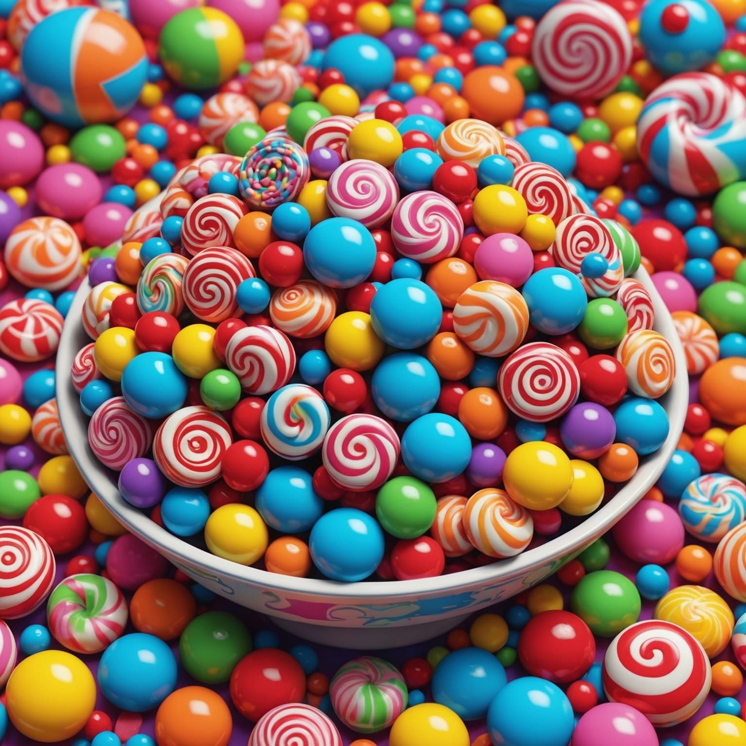 Whimsical Candyland Art in Hyperrealistic Style